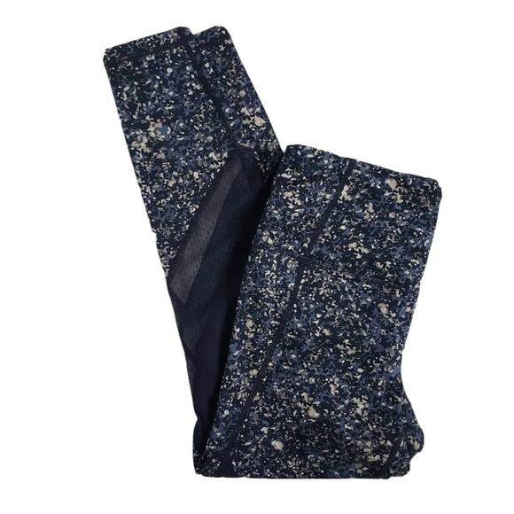 Athleta Womens Leggings Small Sandstone Salutation 7/8 Tight Mesh Blue Printed - Picture 3 of 11
